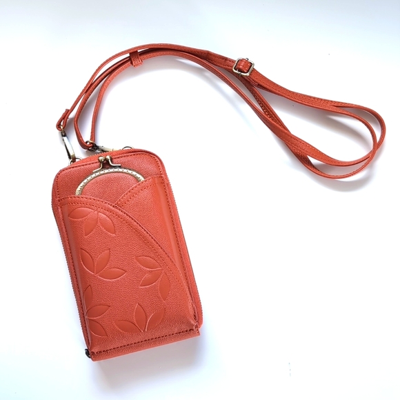 Women's STG  RFID Crossbody Bag Burnt Orange iPhone - Picture 1 of 6